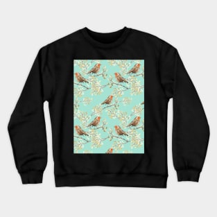 Vintage Robin Readbreast Art Pattern Crewneck Sweatshirt